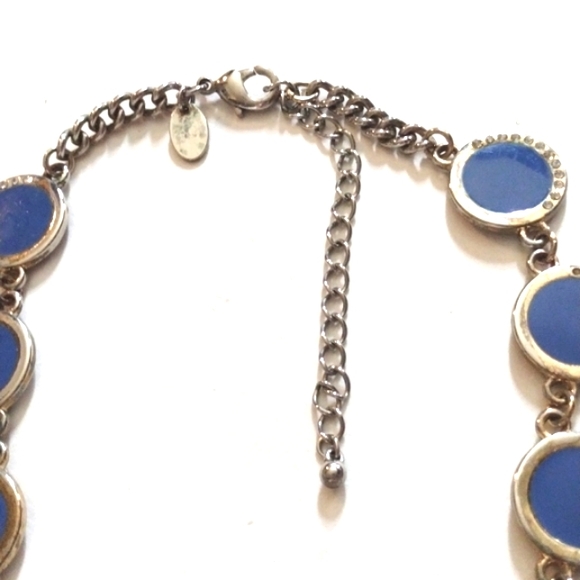💥CLEARANCE💥CHARMING CHARLIE BLUE CIRCLES CRYSTALS & RHINESTONE 17-20" NECKLACE - Picture 4 of 7